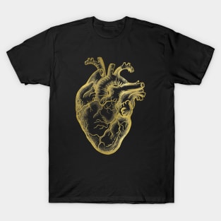 Heart Human Anatomy Gold jellow T-Shirt